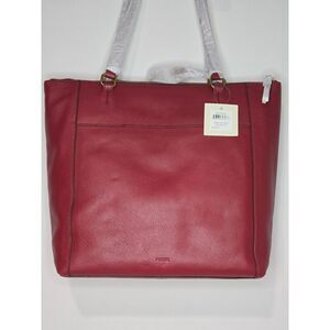 Fossil Tara Leather Shopper Tote Bag | Red Velvet Dark Red | New With Tags